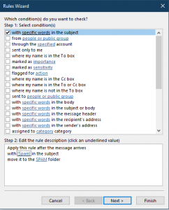 Documentation - Outlook Spam Rules 20